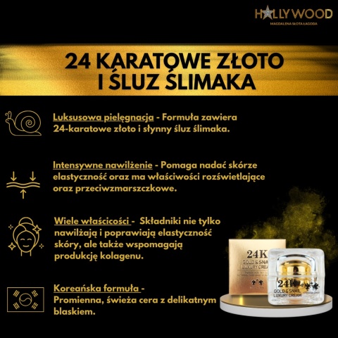 24K Gold&Snail Luxury Cream - luksusowy krem do twarzy 50g