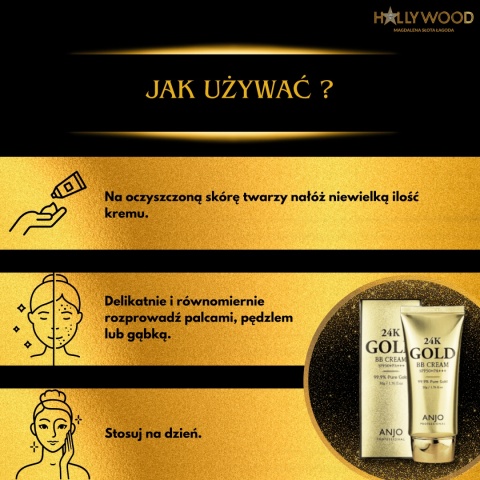 ANJO 24K GOLD BB CREAM SPF50+PA+++ - krem do twarzy nadający naturalny efekt