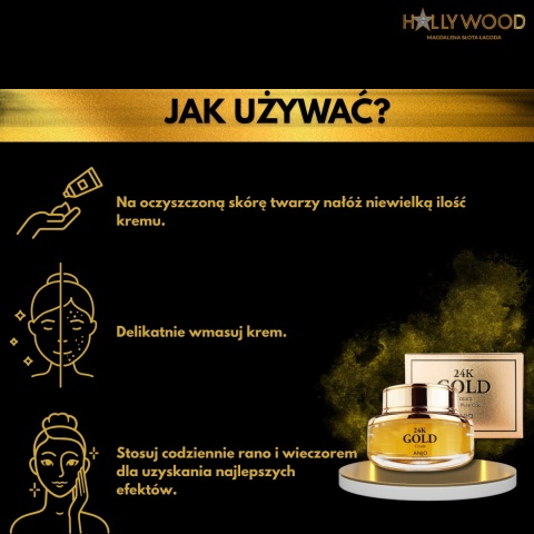 ANJO 24K Gold Cream 50g - Krem do twarzy - wygładzajacy efekt