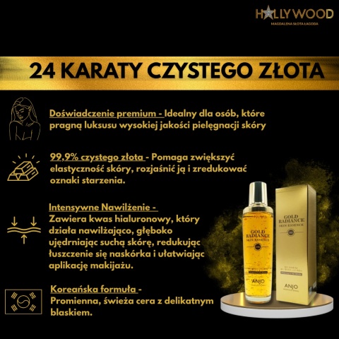 ANJO 24K Gold Radiance Essence - Esensja do skóry 150ml
