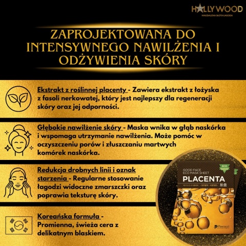 Maska w płachcie na twarz z ekstraktem z placenty