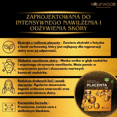 Maska w płacie na twarz z ekstraktem z placenty
