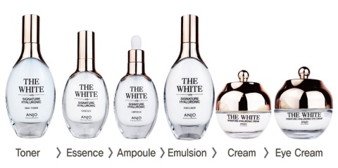 Anjo zestaw luksusowych kosmetyków WHITE z kwasem hialuronowym