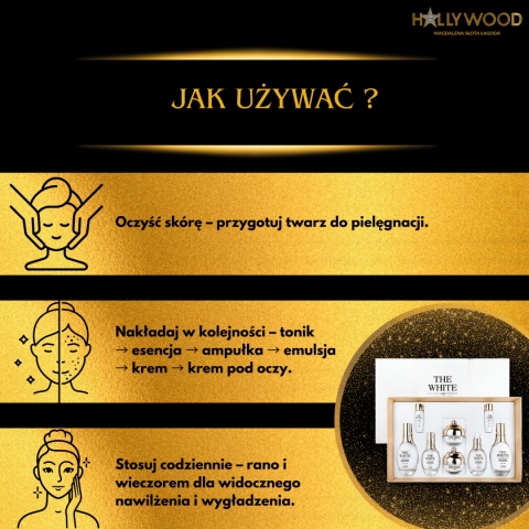 Anjo zestaw luksusowych kosmetyków WHITE z kwasem hialuronowym